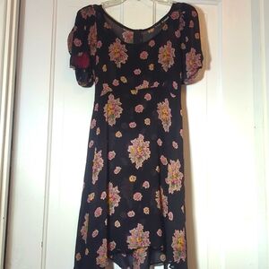 90's Y2K Vintage Betsey Johnson Sheer Floral Babydoll Dress Retro Boho